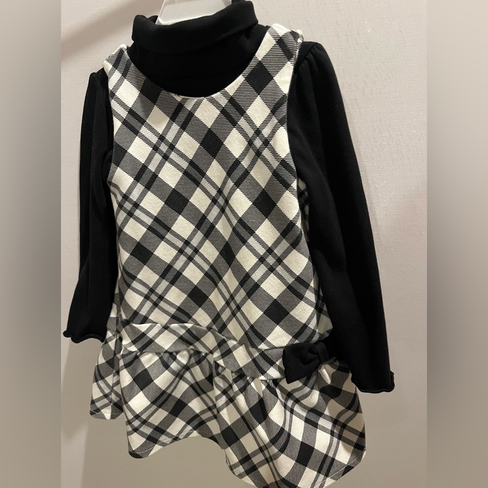 Gymboree 2 piece black plaid jumper